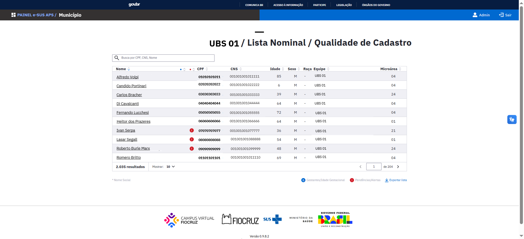 Lista Nominal de Qualidade de Cadastro